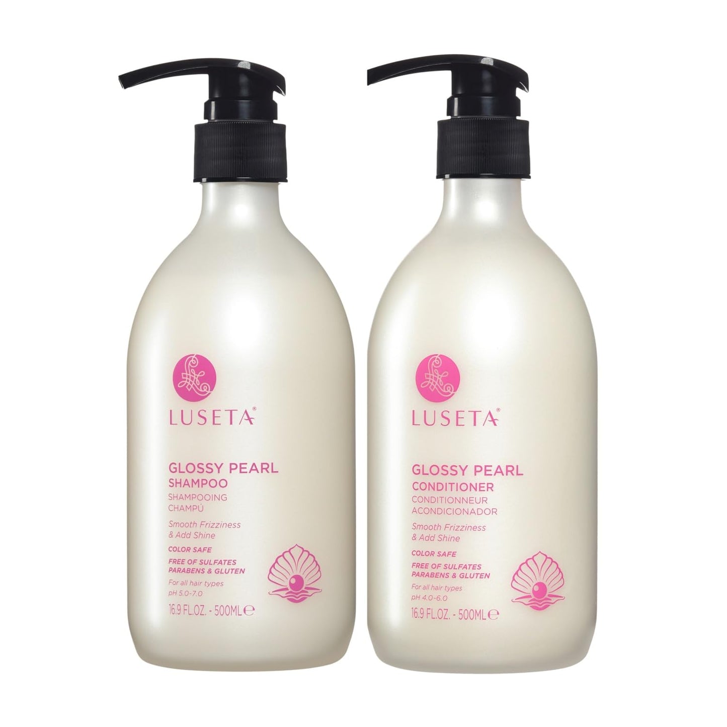 Luseta Hyaluronic Acid Moisturizing Shampoo & Conditioner Set for Dry and Damaged Hair, Sulfate Free Shampoo and Conditioner for Women Infused with Argan Oil and Shea Butter Paraben-Free2 x 16.9oz