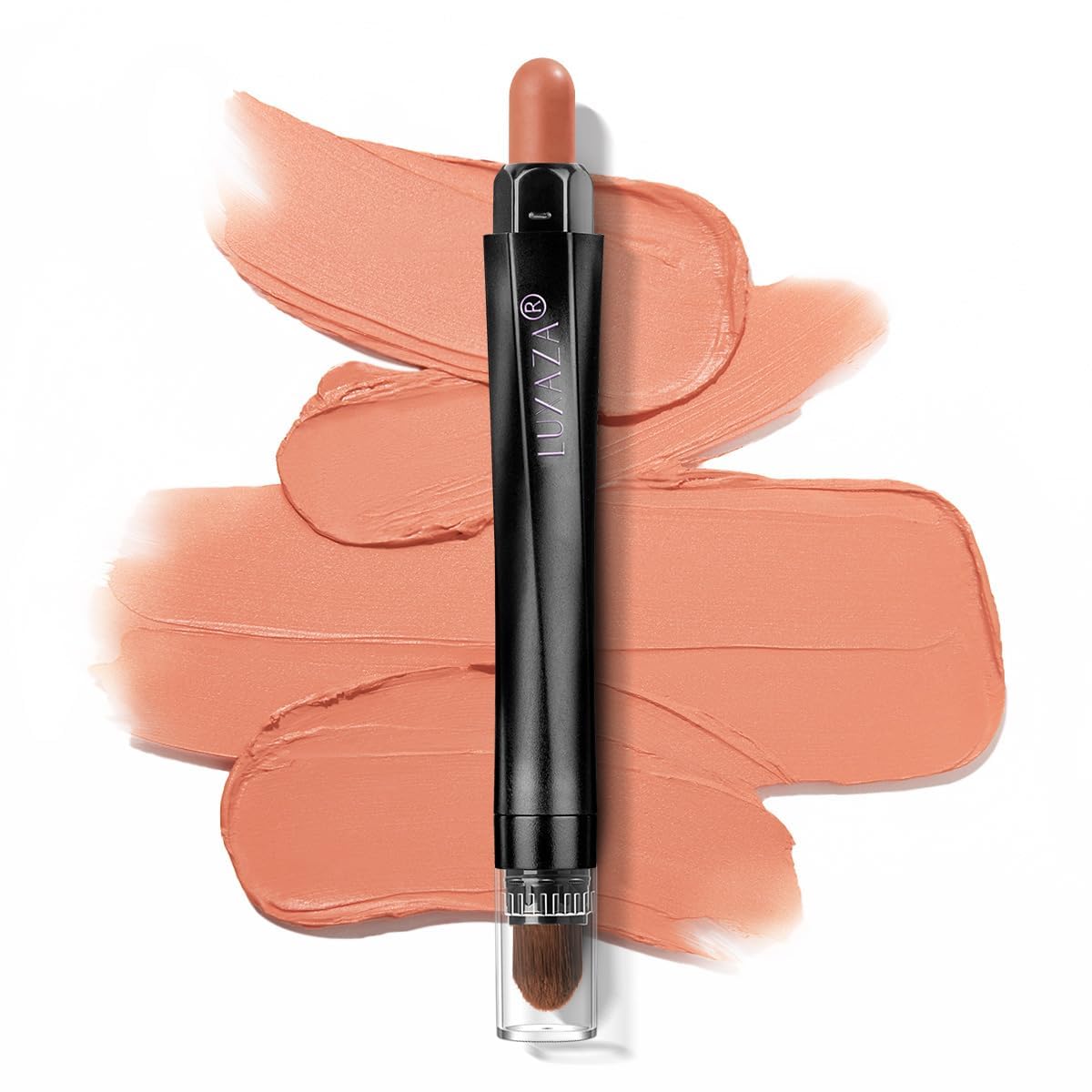 Cream Single Eyeshadow Stick with Blending Brush, Hypoallergenic Eye Shadow Sticks Makeup, Pro Waterproof & Long Lasting Eye Brightener Stick, Eyeshadow Pencil Crayon Shimmer #74