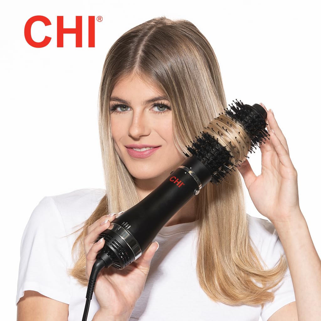 CHI 3-in-1 Round Blowout Brush - Hair Dryer Brush for Smooth, Frizz-Free Hair | 3 Heads & Adjustable Heat