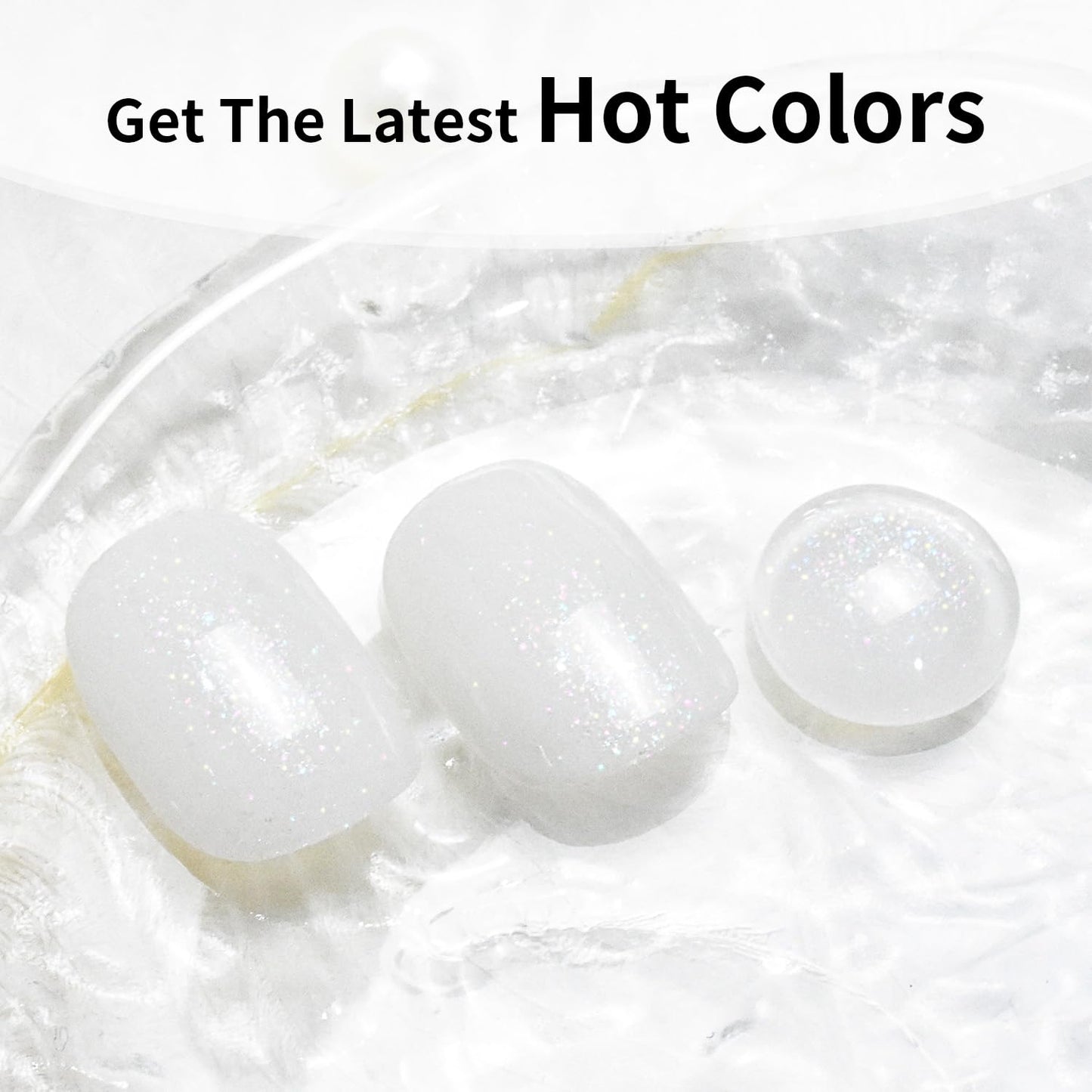 JODSONE Gel Nail Polish Pure White Glitter Pure White Gel Polish 10ml Nail Art Design Manicure Salon DIY Home All Seasons Neutral Soak Off U V Lamp