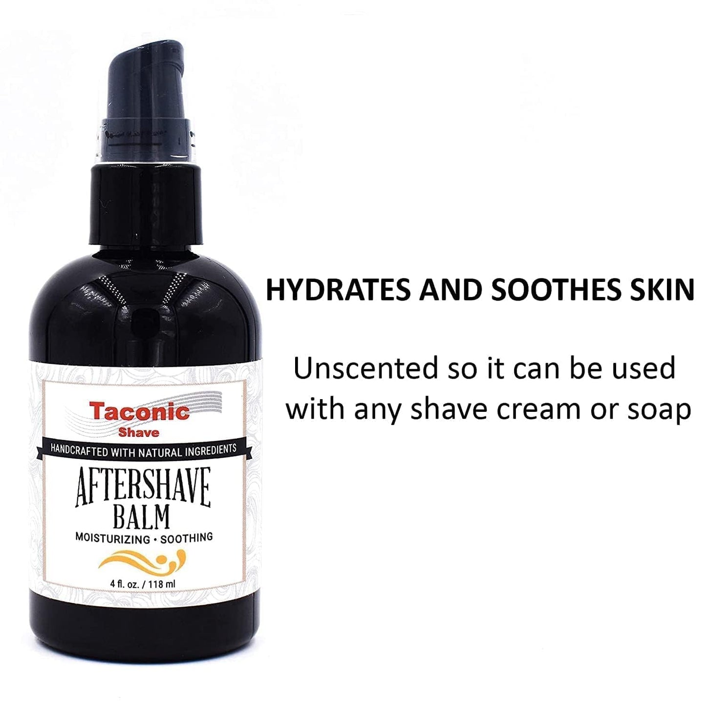 Taconic Shave All-Natural Aftershave Balm for Men - Unscented Moisturizer for Sensitive Skin - 4 oz