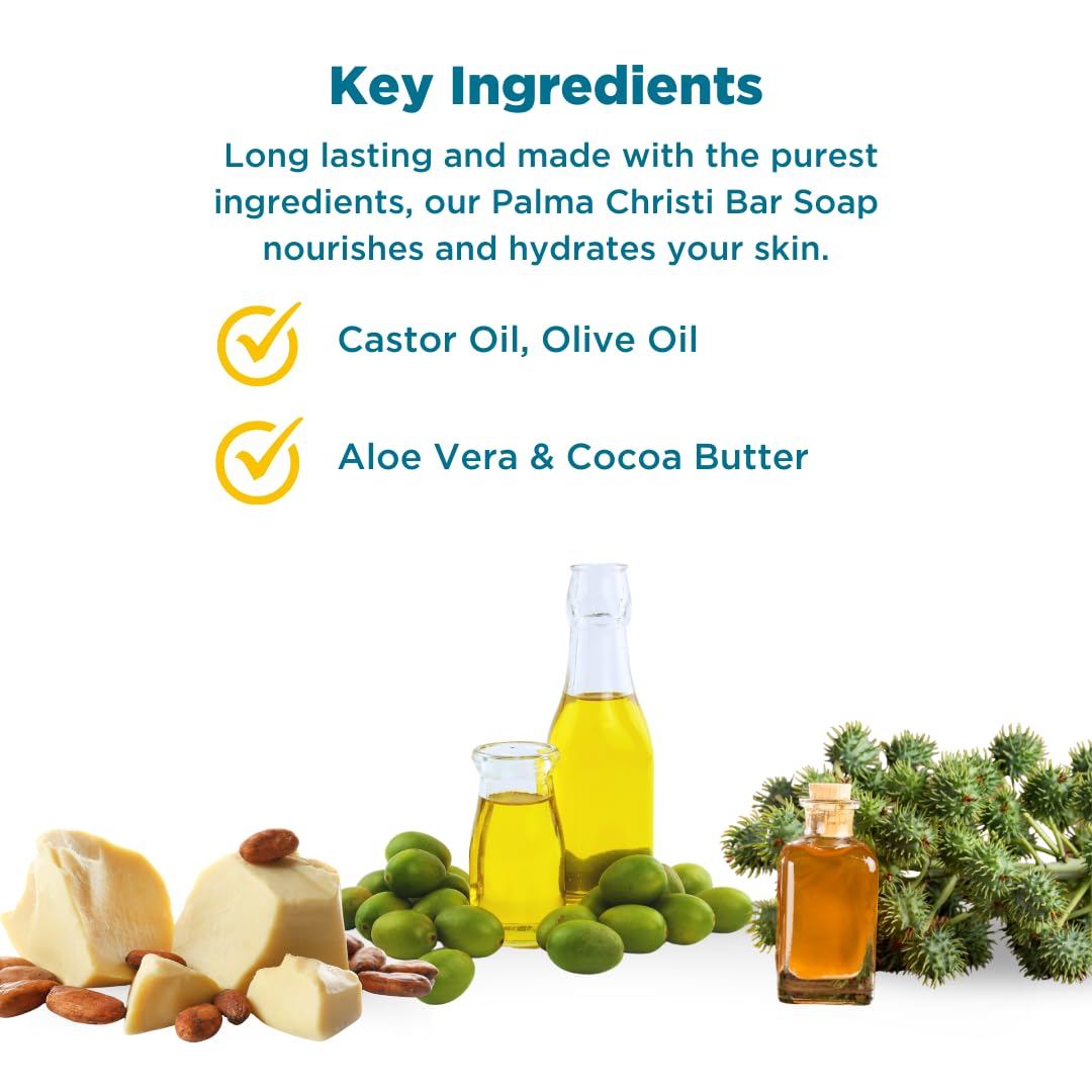 Palma Christi (Castor Oil) Natural Cleansing Bar Soap, 6 bar set