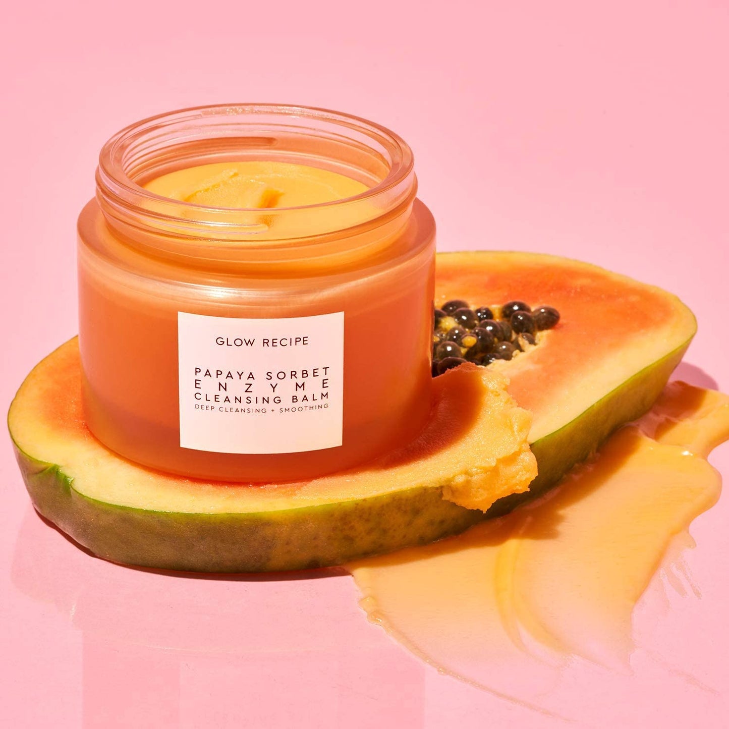Glow Recipe Papaya Enzyme Cleansing Balm - Gentle Exfoliating Makeup Remover | Hydrating 3.38 oz