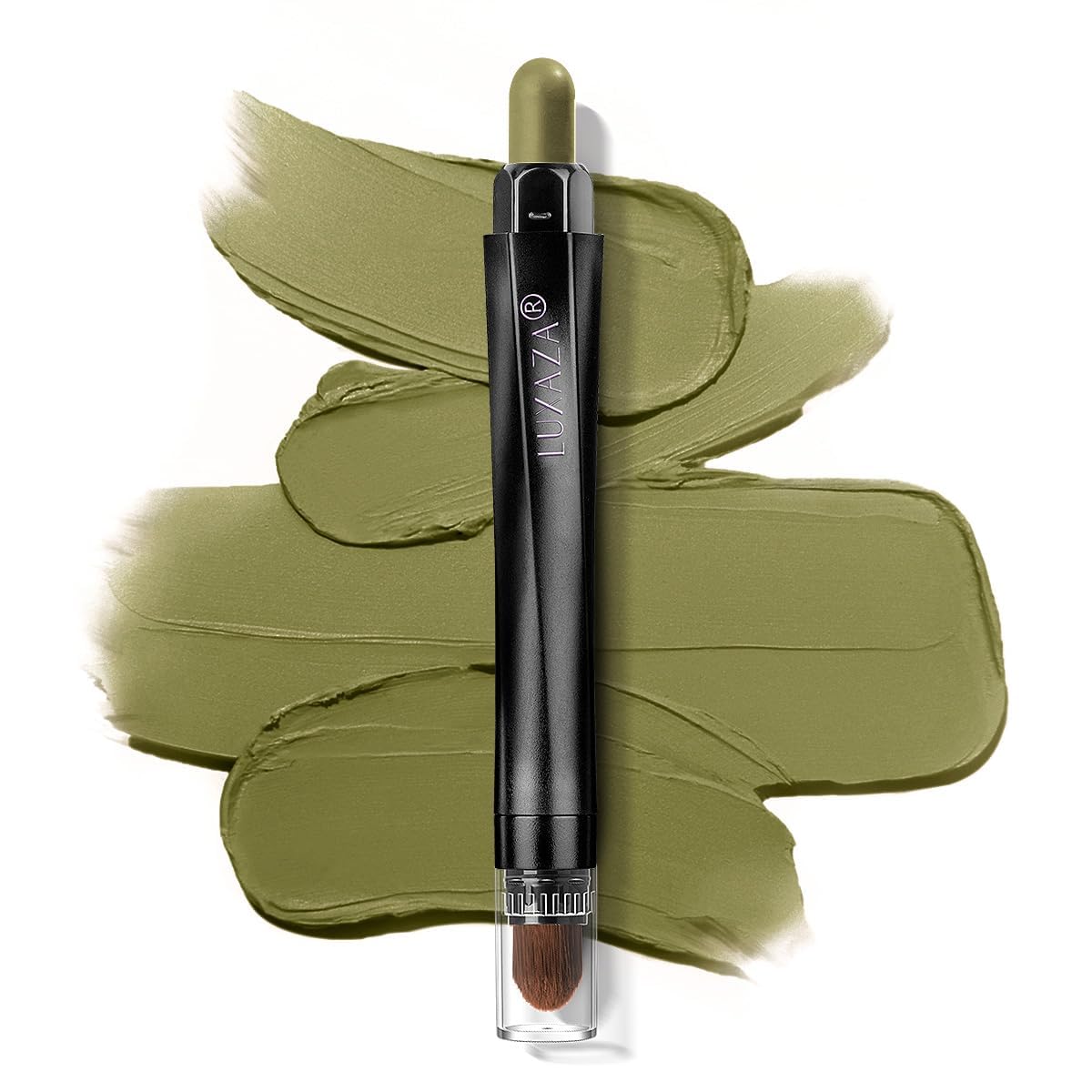 Cream Single Eyeshadow Stick with Blending Brush, Hypoallergenic Eye Shadow Sticks Makeup, Pro Waterproof & Long Lasting Eye Brightener Stick, Eyeshadow Pencil Crayon Shimmer #74