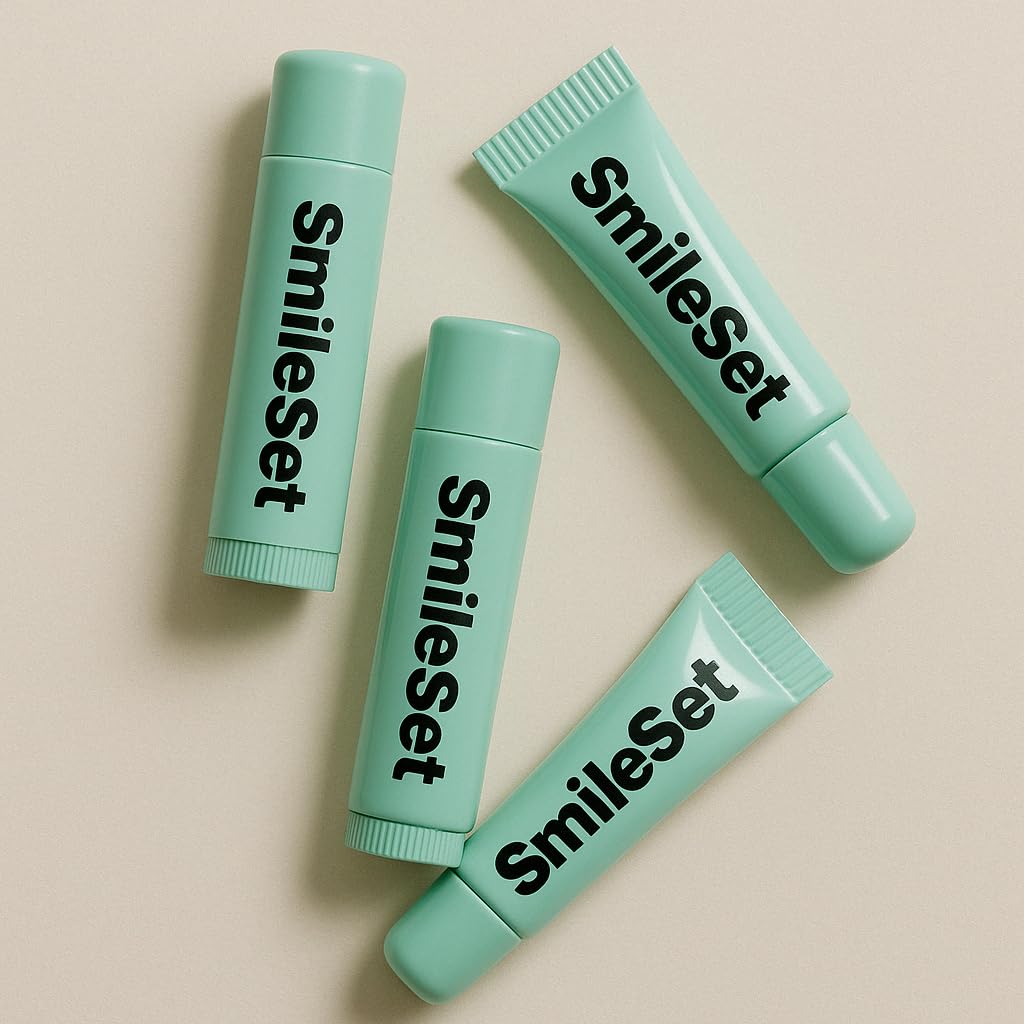 Smile Set Premium Hydrating Lip Balm and Lip Gloss Duo - Moisturizing and Nourishing Lip Care Formula - Pack of 4