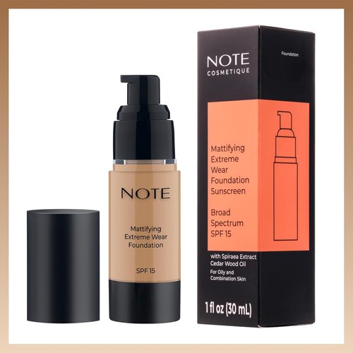 NOTE Mattifying Extreme Wear Liquid Foundation SPF 15 - Full Coverage for Oily & Combination Skin - 1 oz