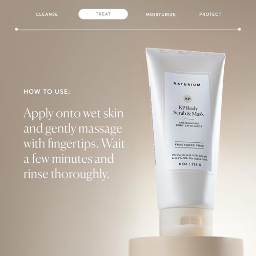 Naturium KP Body Scrub - Exfoliating Bump Eraser & Mask for Keratosis Pilaris, 8 oz