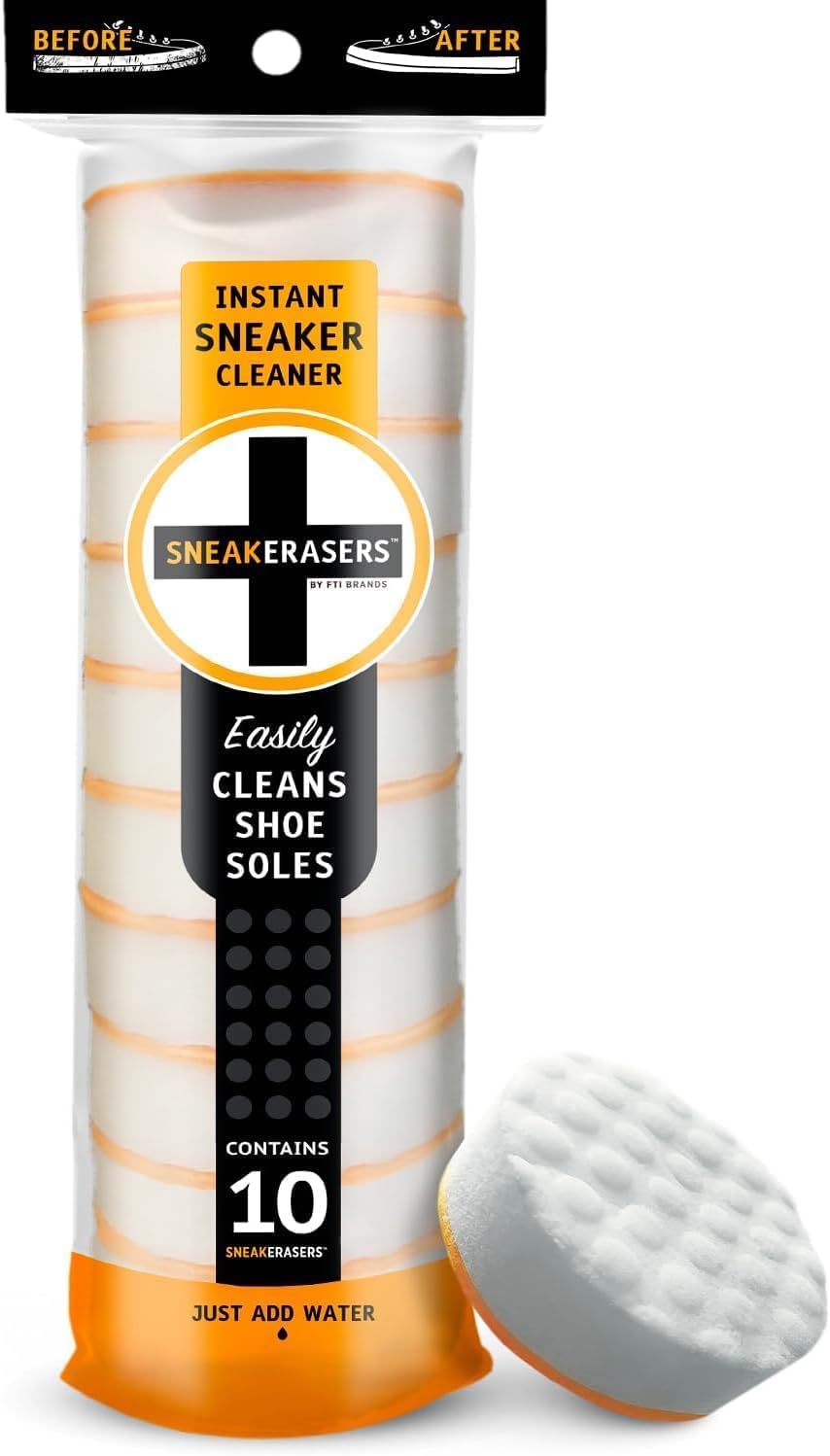 SneakERASERS Instant Sneaker Cleaner - Premium Shoe Cleaning Kit with Dual-Sided Sponges | 10 Pack for Men & Women