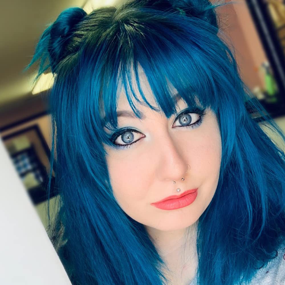 MANIC PANIC Voodoo Blue Hair Dye - Classic High Voltage - Semi Permanent Dark Cyan Hair Color With Greenish Undertones - Vegan, PPD And Ammonia-Free (4oz)