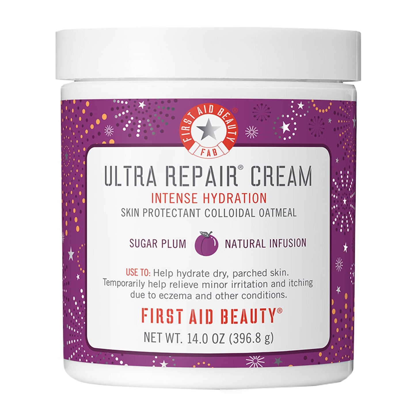 First Aid Beauty Ultra Repair Cream - Nourishing Sugar Plum Scent | 14 oz Moisturizer