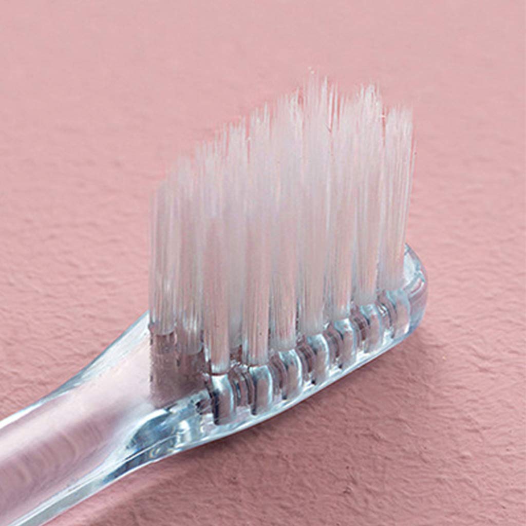 Skiennix Nordic Clear Crystal Handle Toothbrush Set - Soft Bristles, 4 Pieces, Compact Design