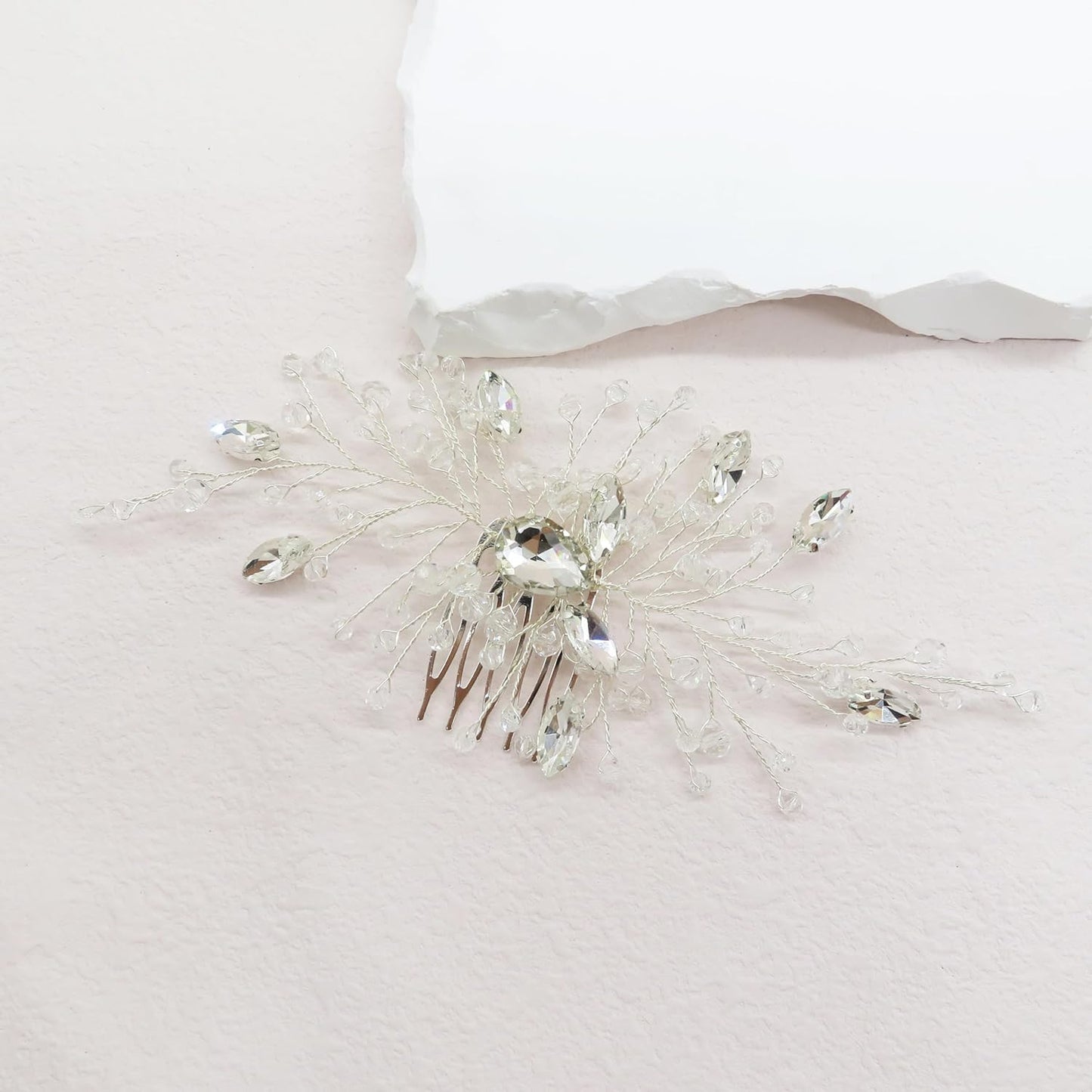 VMila Wedding Pearl Hair Comb Wedding Hair Comb Bridal Hair Accessories Pearl Flower Hair Accessories For Women Girls Wedding Hair Accessories (White silver)