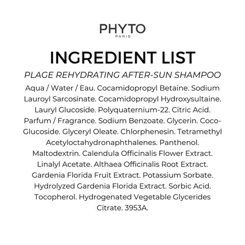 PHYTO PLAGE Rehydrating After-Sun Shampoo - Sulfate & Silicone-Free, Restores Softness & Shine | 8.45 fl oz