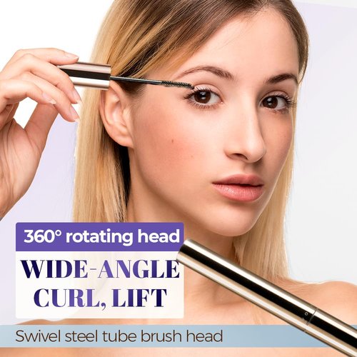 Ultra-Fine Lengthening Waterproof Quick-Dry Mascara, 2026 New Waterproof Quick Drying Curling Mascara, Iron Wand Tubing Mascara 3D Curling Eyelash Long Lasting Smudge Proof No Clumping (Black)