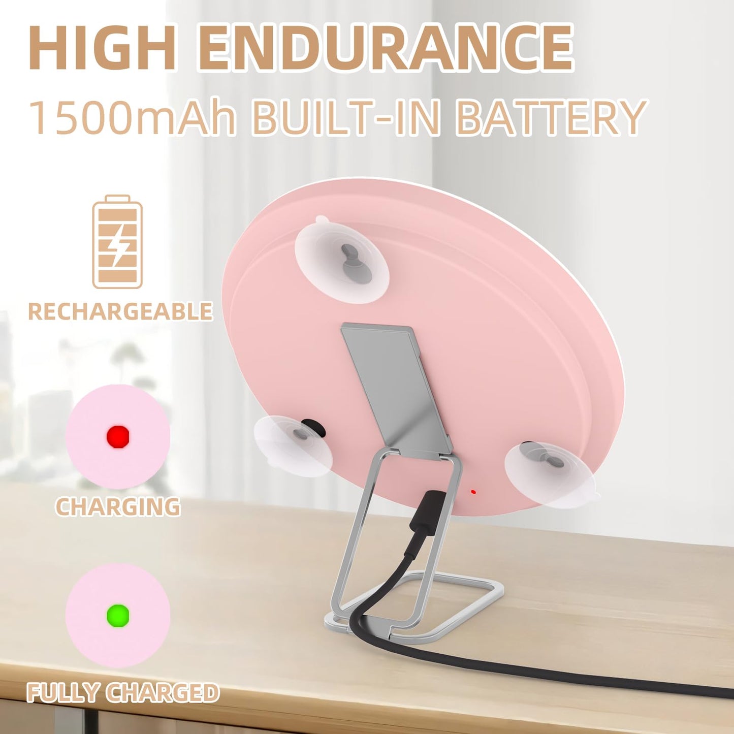 20X Magnifying Mirror with Lights, 6'' Makeup Magnified Mirror 20X High Magnification Mirror, Handheld Makeup Magnifying Mirror with Suction Cup & Stand, 20X LED Travel Magnifying Mirror for Women/Men
