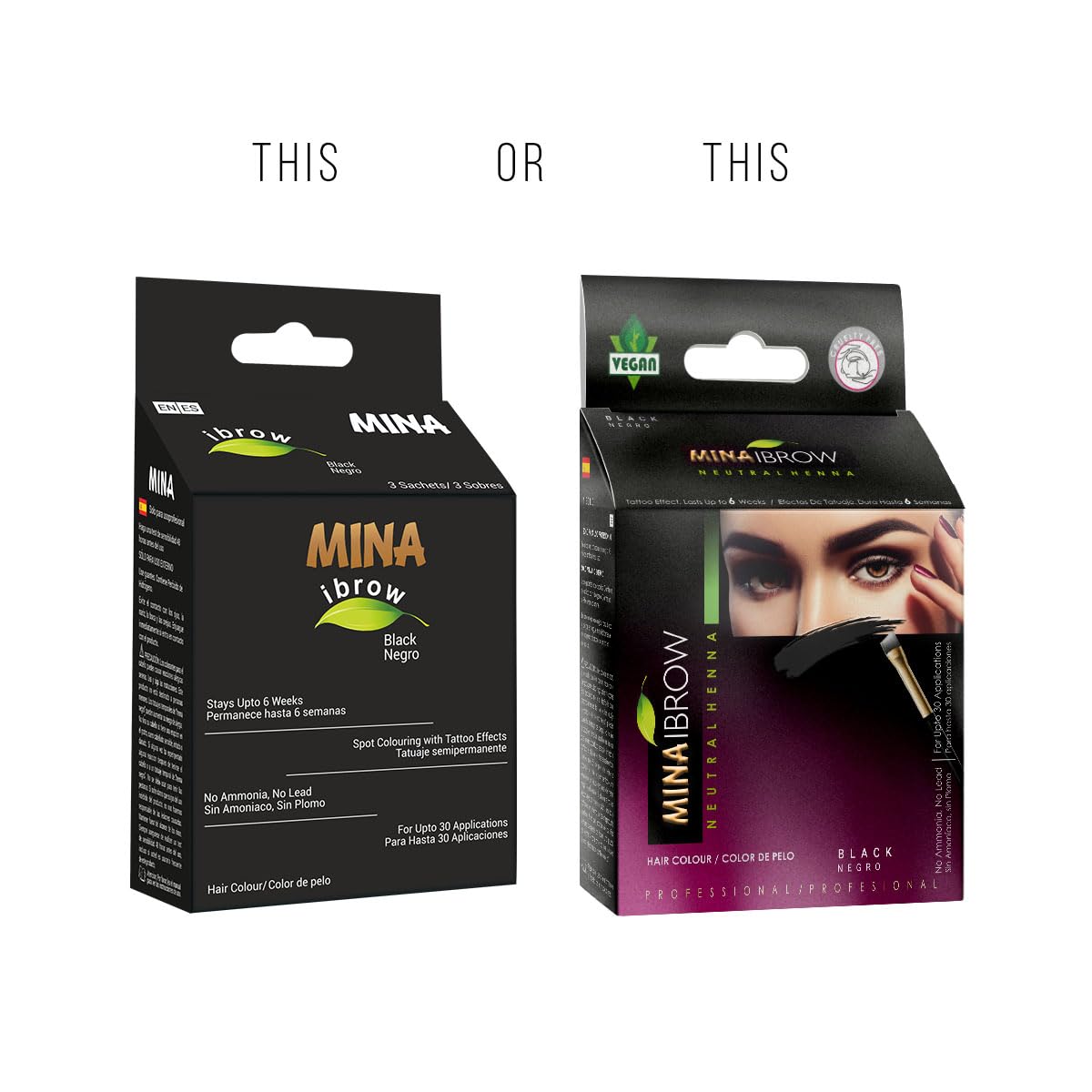 MinaiBrow Instant Hair Dye Kit Black | Natural Spot Coloring Tinting Powder, Water & Smudge Proof | 100% Grey Coverage Upto 30 Applications