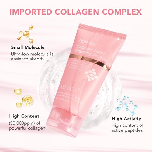 Regine Switzerland Collagen Overnight Face Mask - Hydrating & Anti-Aging Peel-Off Formula for Glass Skin