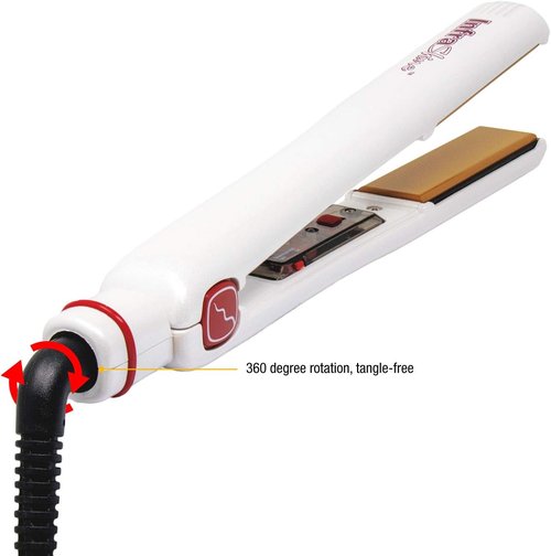Redline Professional Flat Iron - 1" White Hair Straightener for Sleek, Frizz-Free Styles