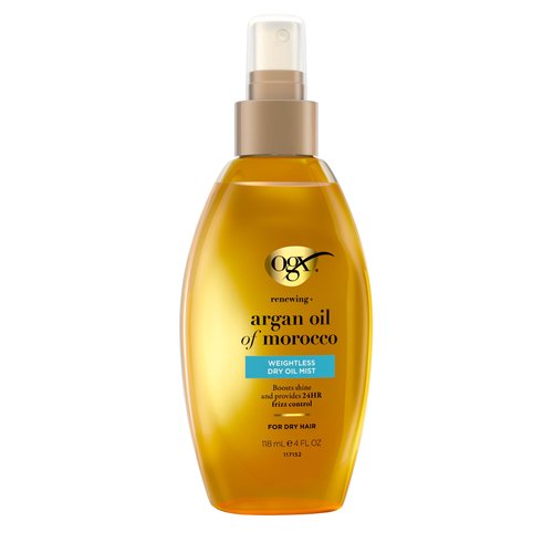 OGX Renewing + Argan Oil of Morocco Weightless Healing Dry Oil Spray, Argan Oil for Hair Care, Lightweight Mist for Split Ends, Frizz Control & Shine, Paraben & Sulfated-Surfactants Free, 4 fl oz