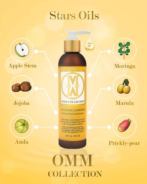 OMM Collection Hair Thickening Shampoo - All Natural Formula | 240ml for Fuller Hair
