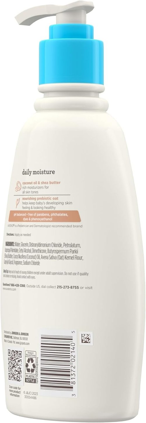 Aveeno Baby Daily Moisturizing Cream - Hypoallergenic Lotion with Coconut Oil & Shea Butter, 12 fl. oz