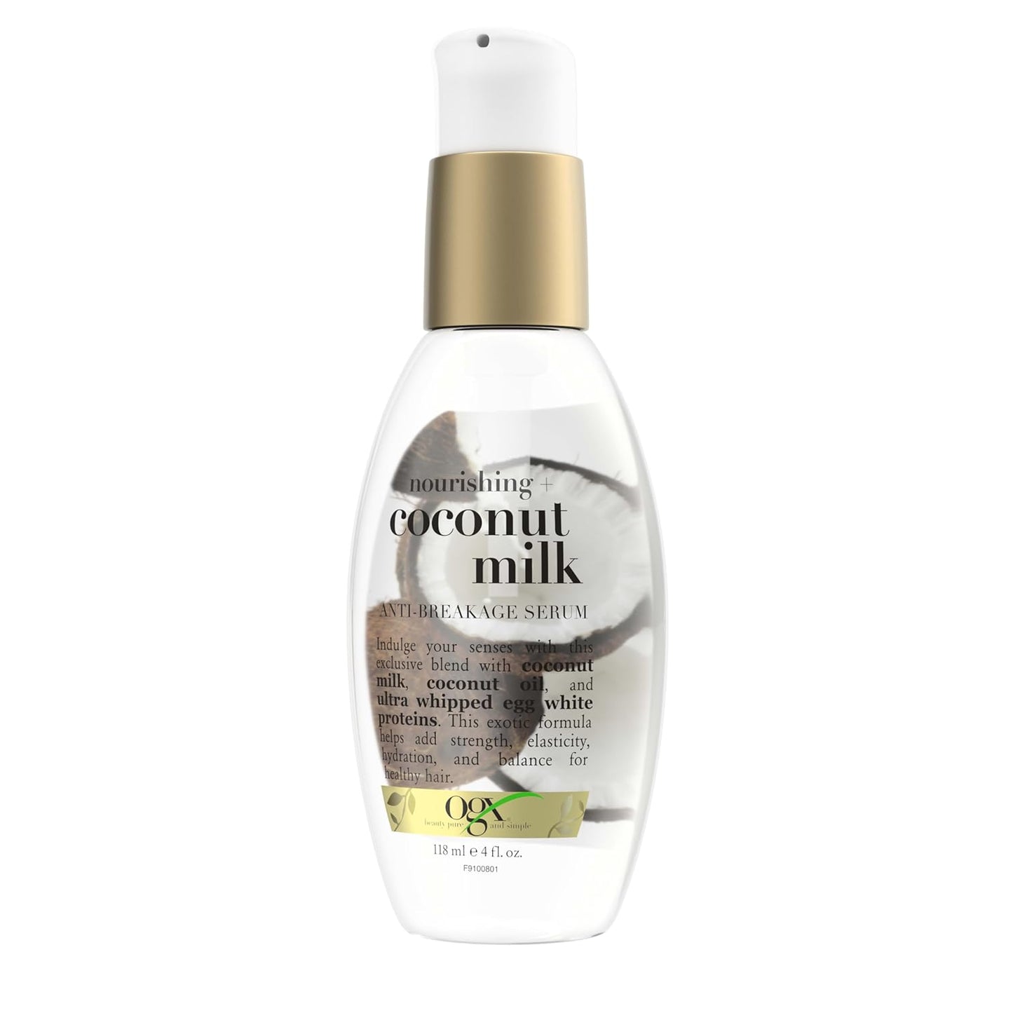 OGX Nourishing + Coconut Milk Anti-Breakage Serum, 4 Fl Oz (Pack of 2)