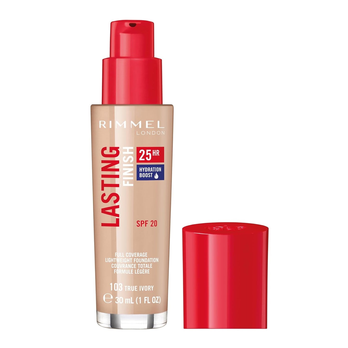 Rimmel London Lasting Finish 25HR - 200 Soft Beige - Foundation, 25-Hour Wear, Full Coverage, Waterproof, 1oz
