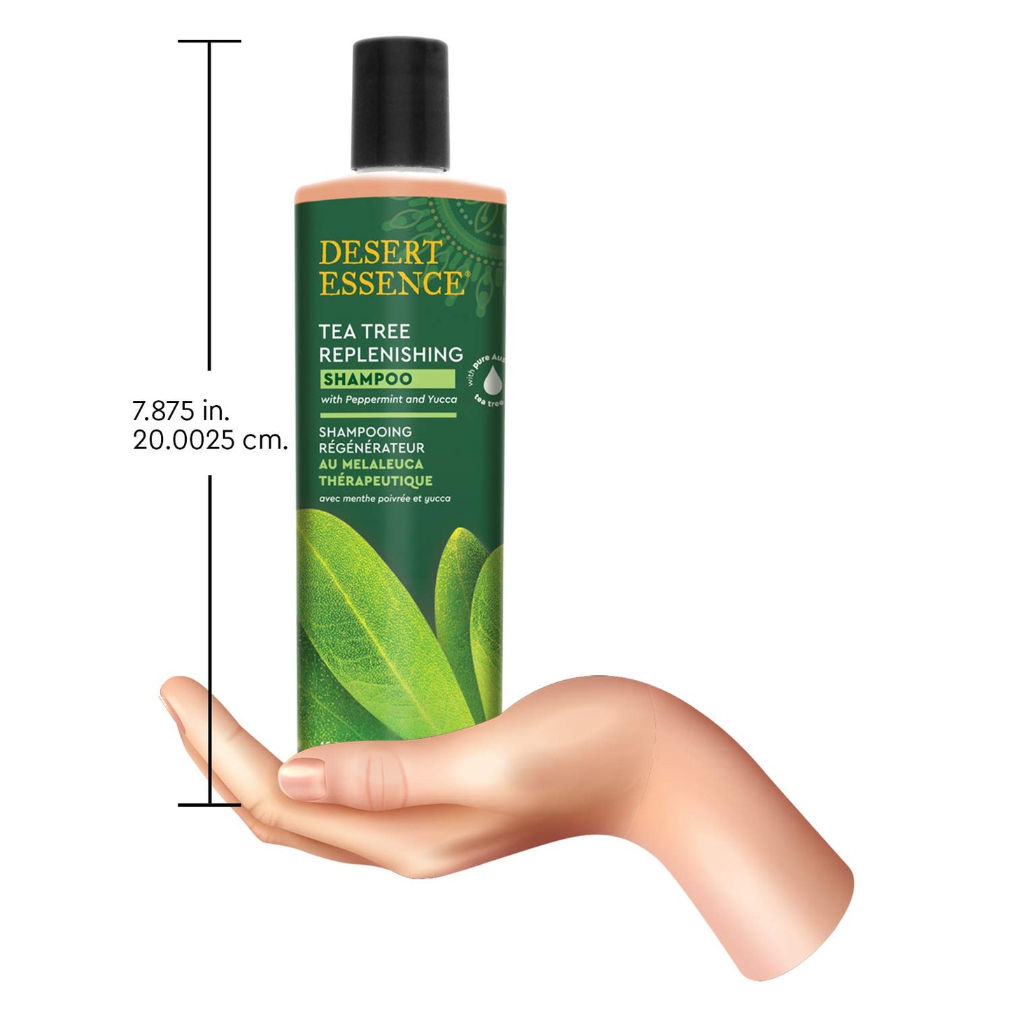 Desert Essence Tea Tree Oil Shampoo - Moisture Replenishing Formula with Peppermint & Eucalyptus | 12.7 fl oz, Gluten Free, Non-GMO