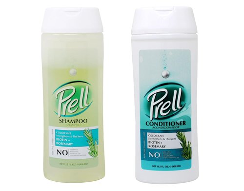 Prell Biotin & Rosemary Shampoo + Conditioner Set - Strengthens & Revives Fine Hair | Color-Safe | 13.5 fl oz