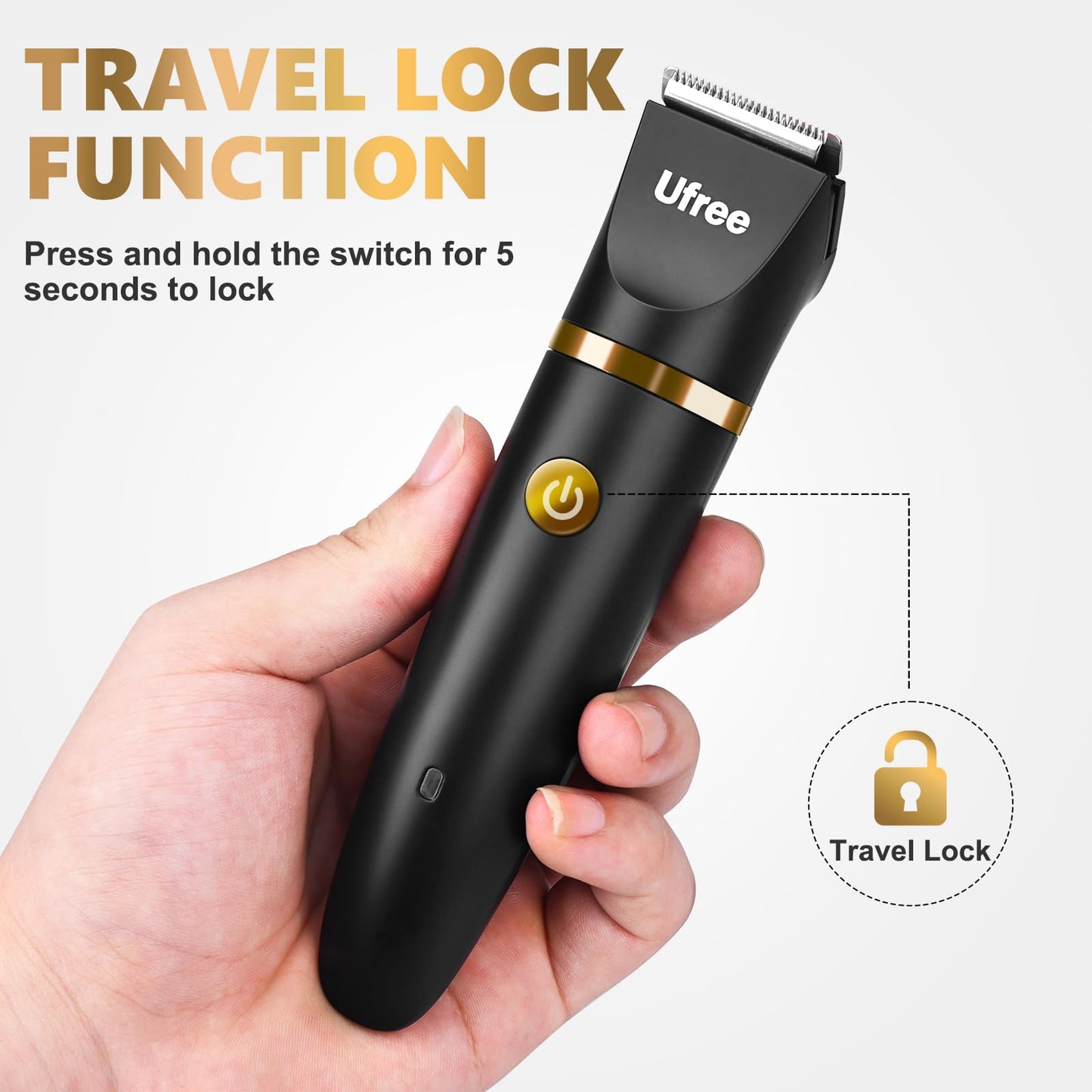 Ufree Body Hair Trimmer for Men, Manscape Ball Pubic Hair Trimmer, 3 in 1 Men Grooming Kit for Groin, Waterproof Body Electric Shaver Razor, Replaceable Ceramic Blade, Gifts for Men, Black