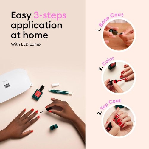 Manucurist Green Flash Gel Nail Polish - Sheer Pale Pink Hortencia - Vegan & 12-Free - 0.5 fl oz