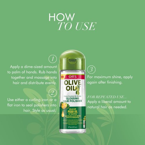 ORS Olive Oil Hair Polisher - Frizz Control & Shine Glossing | 6 Ounces