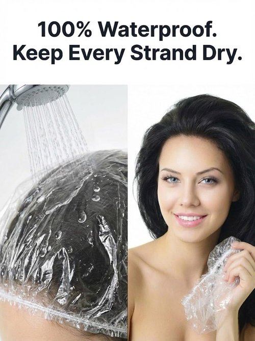 Aquior Disposable Shower Caps - 100 PCS Large Thick Waterproof Hair Covers for Women | Travel Essentials