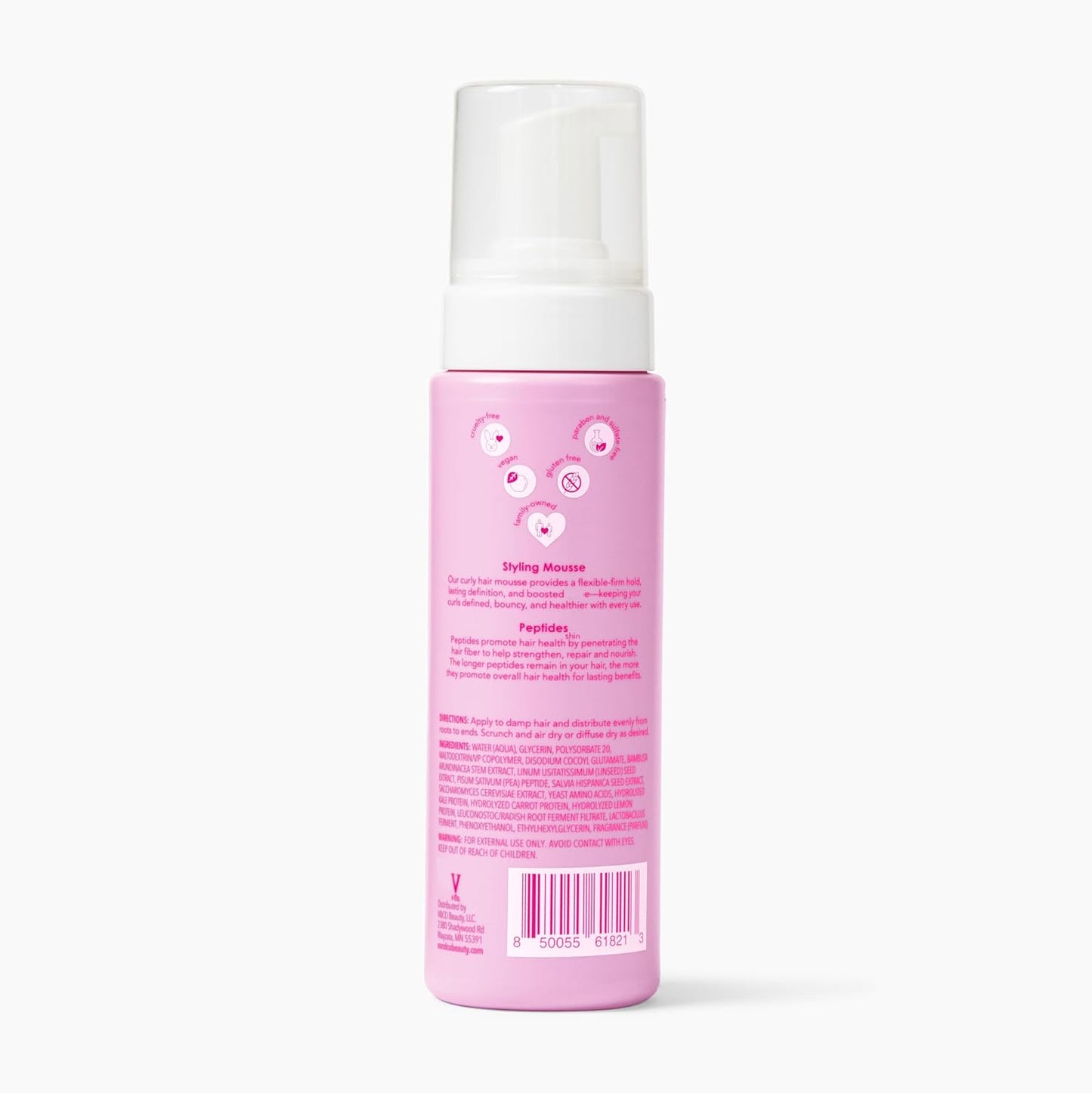 V&Co. Beauty Curl Defining Mousse - Anti-Frizz Moisturizing Curl Mousse with Peptides & Jojoba Oil, 6 oz