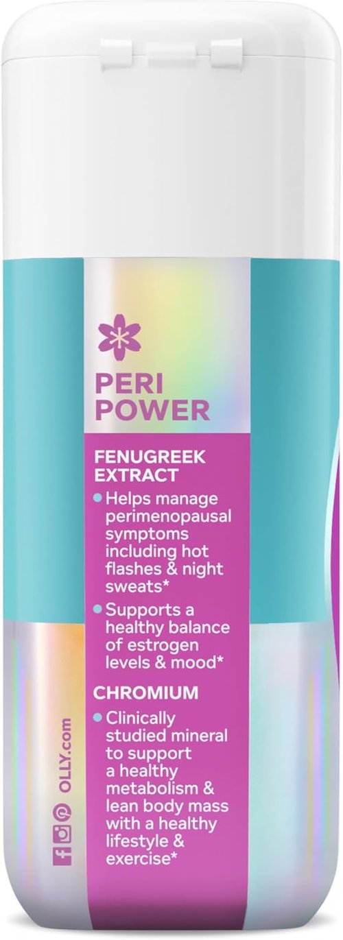 OLLY Balanced Perimeno Capsules - Support Hormonal Balance, Mood & Metabolism | 30 Count