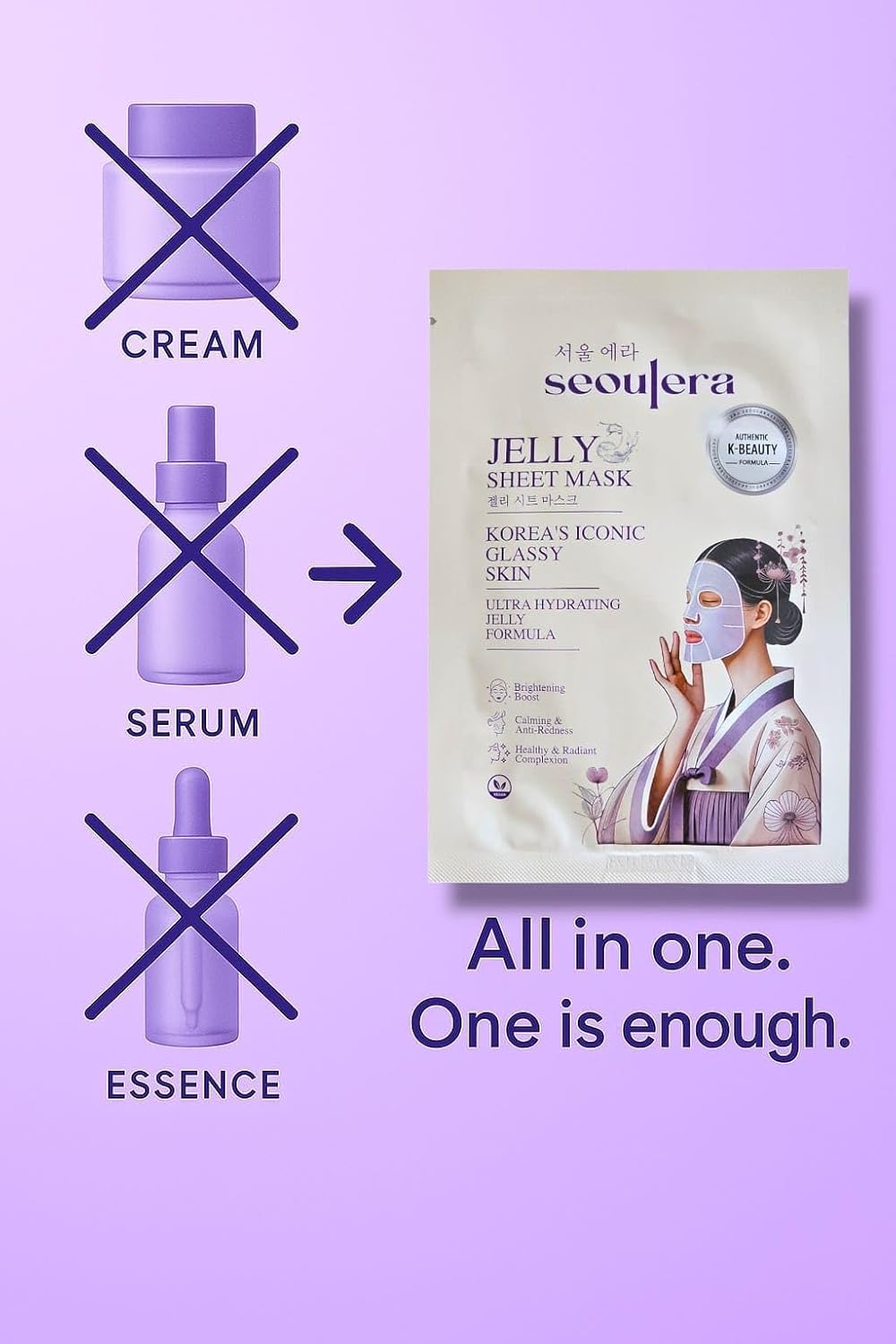 Skiennix Hydrating Jelly Sheet Mask - Deep Moisture & Glass Skin Glow | Brightening for Dry Skin