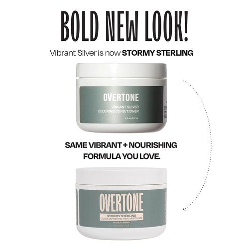 Overtone Semi-Permanent Hair Color Conditioner - Stormy Sterling, 8 oz | Nourishing, Damage-Free Formula with Shea Butter & Coconut Oil