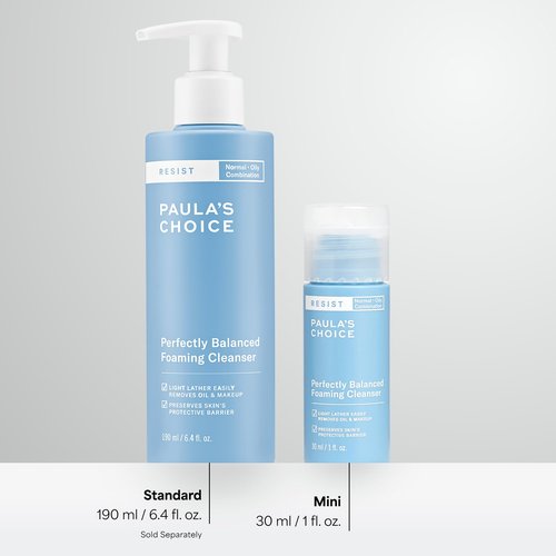 Paula's Choice RESIST Perfectly Balanced Foaming Facial Cleanser, Face Cleanser with Hyaluronic Acid & Aloe, Anti-Aging Face Wash, Large Pores & Oily Skin, Fragrance-Free