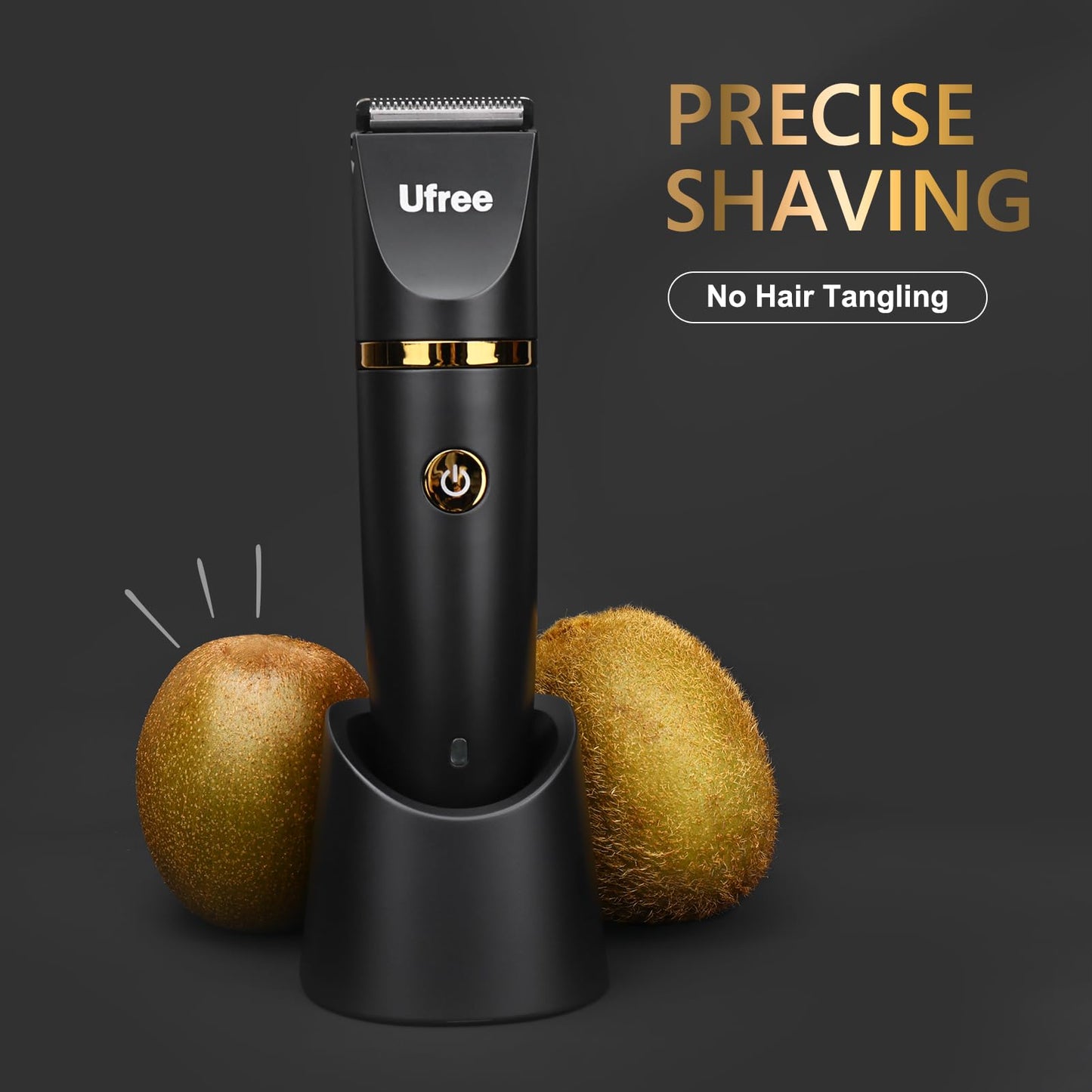 Ufree Body Hair Trimmer for Men, Manscape Ball Pubic Hair Trimmer, 3 in 1 Men Grooming Kit for Groin, Waterproof Body Electric Shaver Razor, Replaceable Ceramic Blade, Gifts for Men, Black