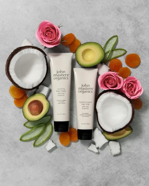 John Masters Organics Nourishing Hair Mask - Deep Conditioning Scalp Treatment | Rose & Apricot | 5 oz.