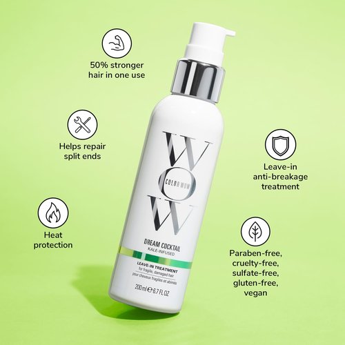 COLOR WOW Dream Cocktail Kale Infused Leave-In Treatment - Reduce Hair Breakage by 50% | Powerful Heat Protectant for Damaged Hair