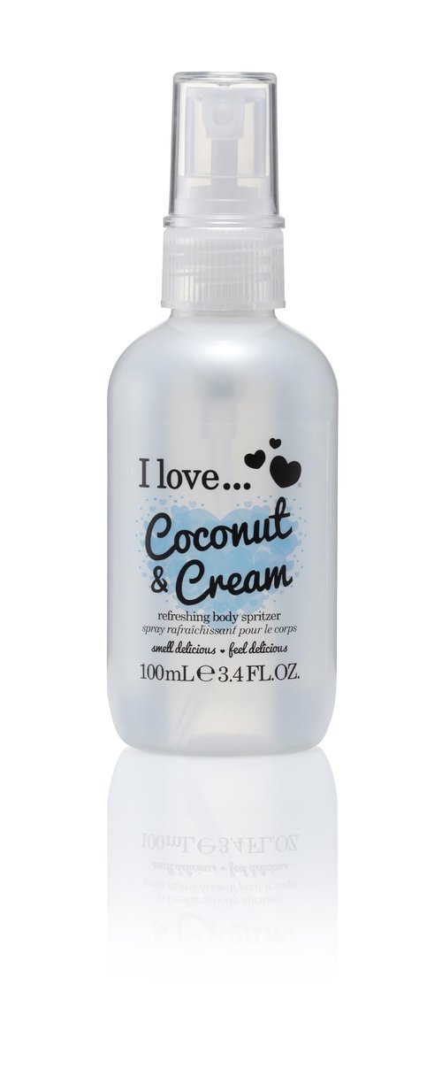 I LOVE Coconut and Cream Refreshing Spritzer - Body Mist Fragrance - Long Lasting Spray with Tropical and Cream Scent - 3.4 oz