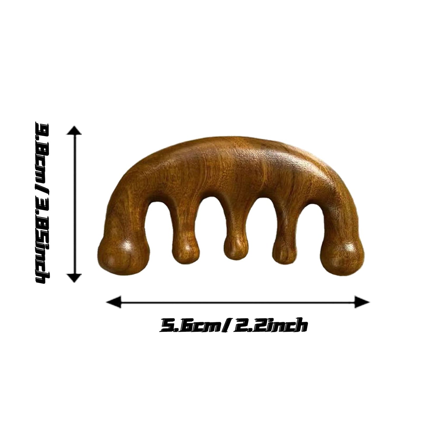 MURTYINL Wood Massage Comb Hand Made Natural Sandalwood Wide Tooth Wooden Combs Anti-Static for Head Neck Scalp Massage Thickened Pocket Brush Gift for Men Women Kids with Storage Bags Brown