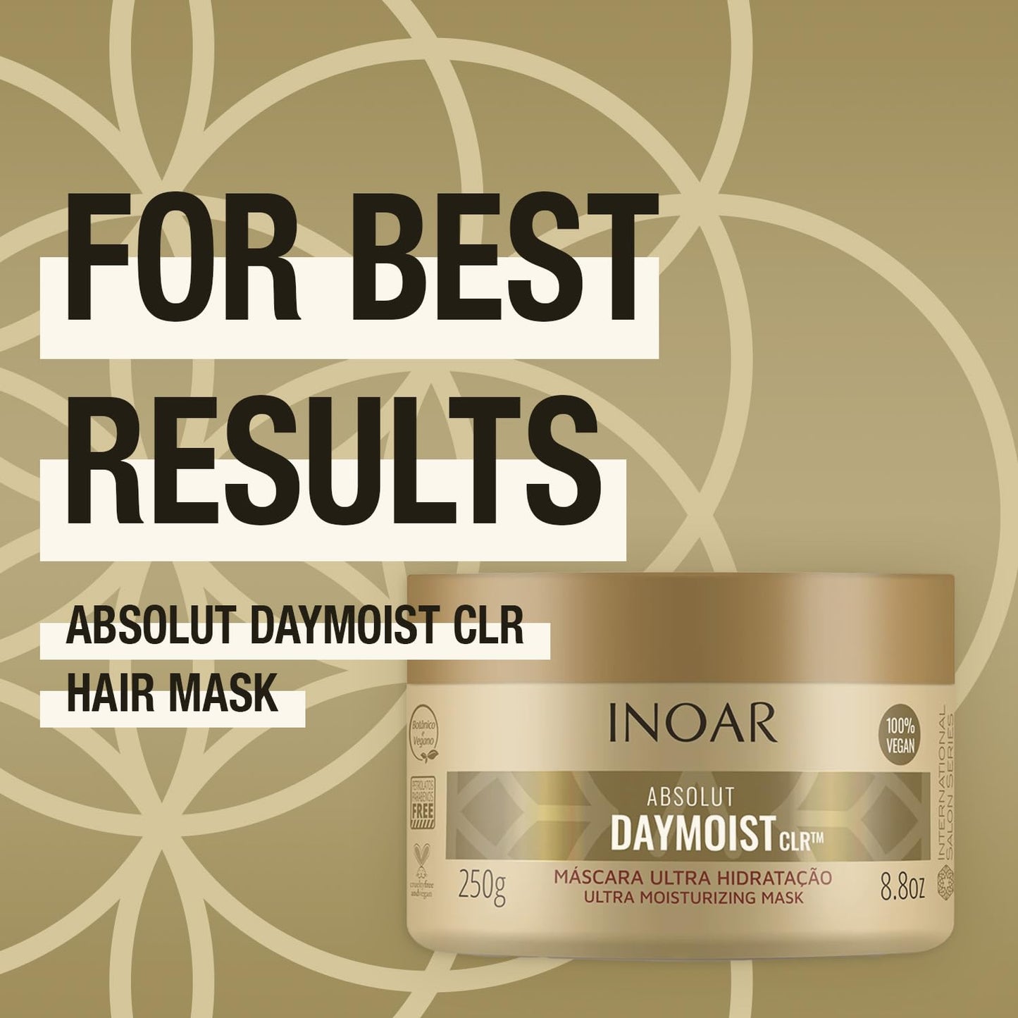 INOAR – Absolut DayMoist CLR Shampoo & Conditioner Set, Preserves Color and Shine, Hair Treatment for Damaged Hair, Vegan Hair Product, Designed for Men and Women (2 Bottles, 8.5 oz. each)