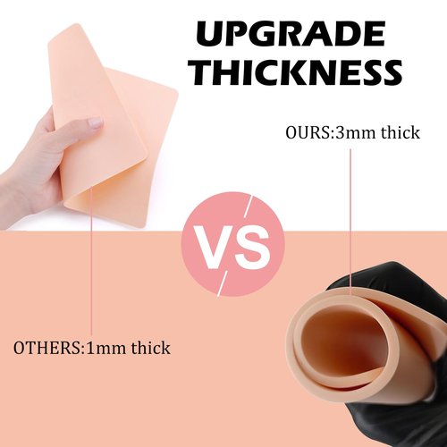 30Pcs Tattoo Skin 3MM with Transfer Paper Kit- Urknall 10pcs Fake Skin with 20pcs Stencil Paper Blank Practice Skin for Tattooing Double Sides Fake Skin for Beginners and Artists Tattoo Supplies