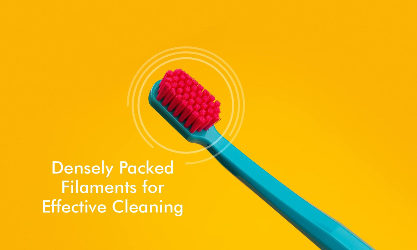 Curaprox CS 5460 Ultra-Soft Toothbrush for Adults with Ultra-Fine Filaments and Compact, Slightly Angled Toothbrush Head for Improved Tooth and Gum Health