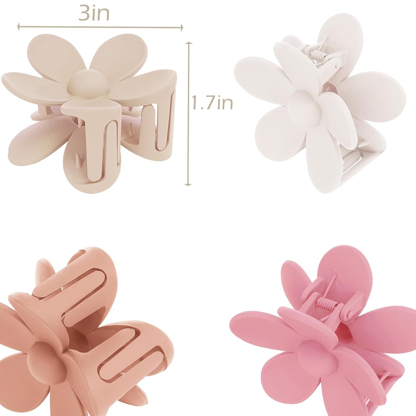 Flower Hair Clips 6 PCS Flower Claw Clips Daisy Clips for Women Matte Large Claw Clips Strong Hold Jaw Clamps Hair Accessories for Thick Hair 6 Colors