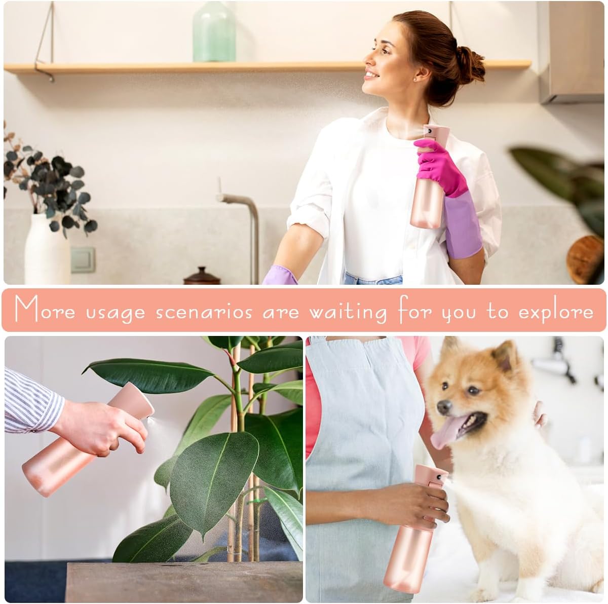 Skiennix Fine Mist Spray Bottle - Refillable Ultra-Fine Continuous Spray for Skincare & Plant Care