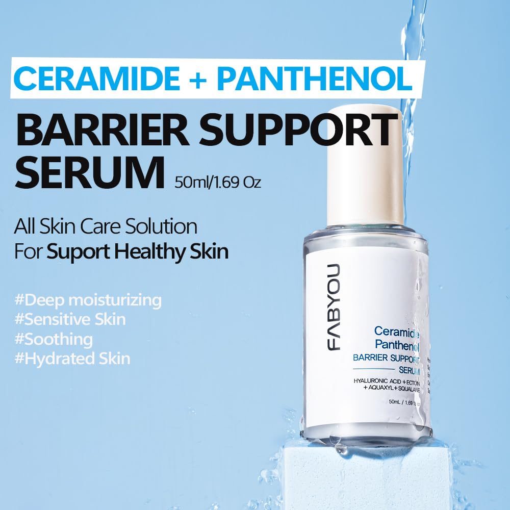FABYOU Ceramide Panthenol Skin Barrier Support Serum 1.69 Oz – Deep Absorption, Strengthens Skin Barrier, Long-Lasting Hydration, Ultra-Low Molecule Korean Skin Care