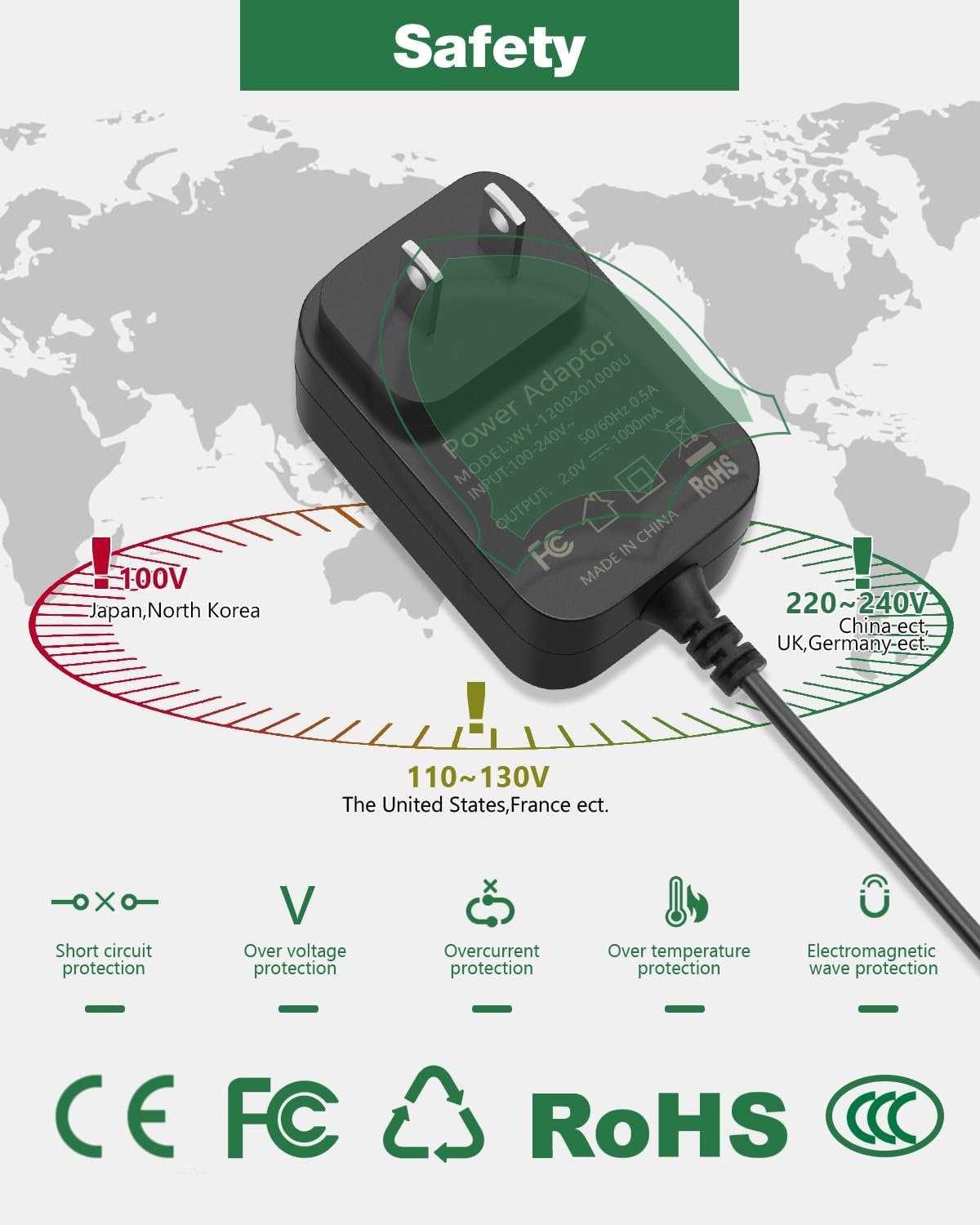 Wahl 2V Charger | Compatible Power Cord for 5-Star Series Clippers & Shavers - 5.9ft Length